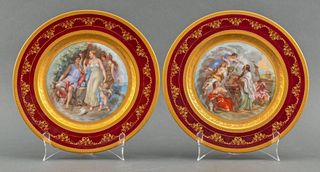 Royal Vienna Style Decorative Porcelain Plates, 2