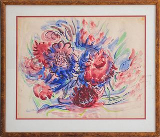 June Gertrude Groff Abstract Still Life Watercolor