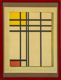 Mondrian "Opposition of lines red & yellow" Poster