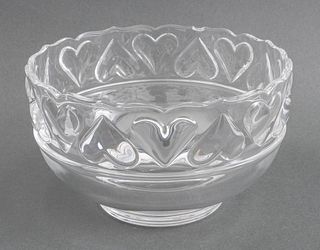 Tiffany & Co. "Hearts" Crystal Glass Serving Bowl