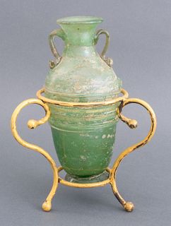 Roman Style Vitreous Glass Amphora Vase