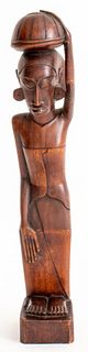 African Carved Wood Figurative Sculpture