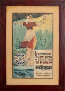 Swedish Butter Ad Watercolor on Paper, 1901