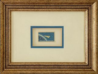 Framed US "Project Mercury" 4 Cent Stamp, 1962