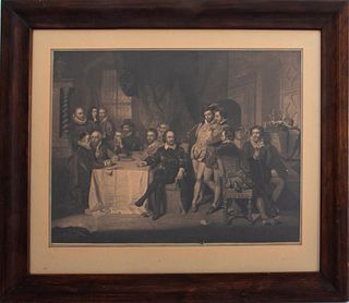 James Faed "Shakespeare & His Friends"  Engraving