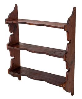 Country Pine Wood Wall Shelves, 19th C.