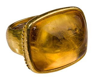 22k Yellow Gold and Tourmaline Ring