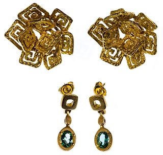18k Yellow Gold Earring Sets