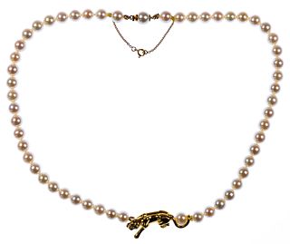 Cartier 18k Yellow Gold and Pearl Choker Necklace