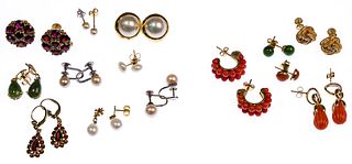 14k Gold and Stone / Gemstone Earring Assortment