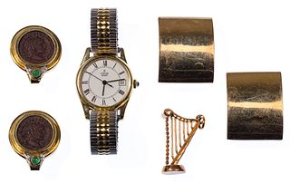 14k Gold Jewelry and Wristwatch Case Assortment