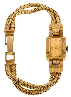 Jules Jurgensen 14k Yellow Gold Case and Band Wristwatch