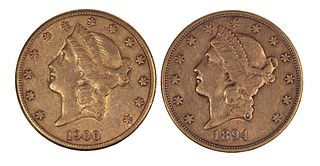 1894-S & 1900-S $20 Gold VF