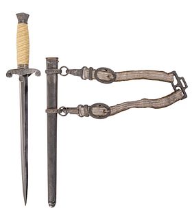 World War II German Army Officer Dagger with Deluxe Hangers
