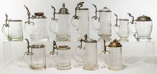 Etched Glass Beer Stein Assortment