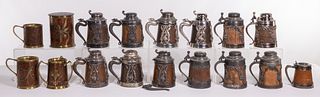 St. Louis Silver Co. Silverplate, Brass and Wood Stein and Mug Assortment