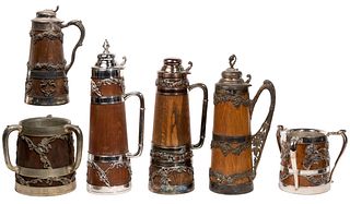 St. Louis Silver Co. Wood Steins and Mugs