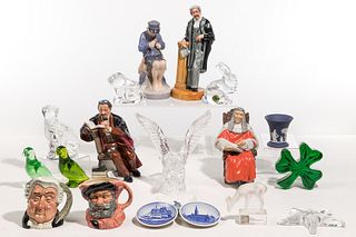 Porcelain and Glass Figurine Assortment