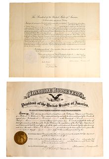 Theodore Roosevelt Signed Presidential Appointment Documents