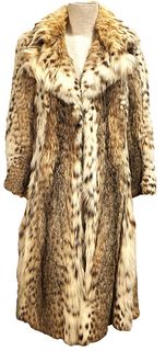I.MAGNIN Full Length Lynx Fur Coat 