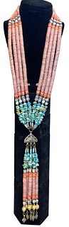 Exquisite MASHA ARCHER Long Beaded Tassel Necklace 