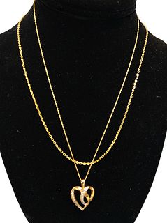 10K Gold Heart Charm Necklace 