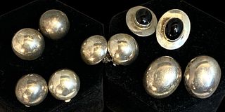 Mexican Sterling Silver Earrings, 5 Pairs 