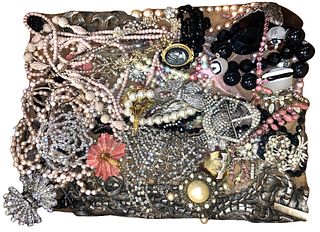 Large Collection Rhinestone & Vintage Jewelry BOUCHER Pin 