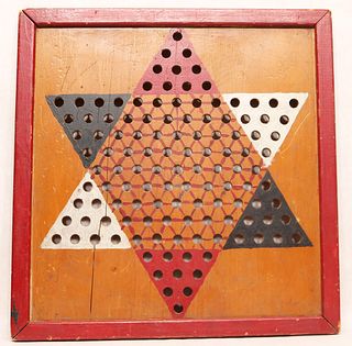 Folk art chinese checkers gameboard