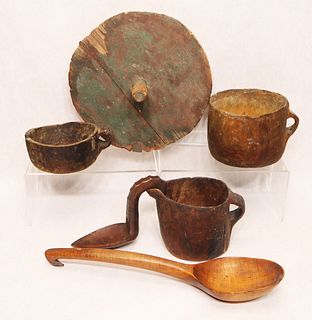 Group of treen and woodenware, 19th century