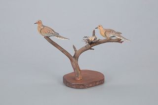 Miniature Dove Family by Allen J. King (1878-1963)