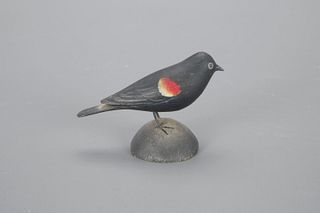 Miniature Red-Winged Blackbird by A. Elmer Crowell (1862-1952)