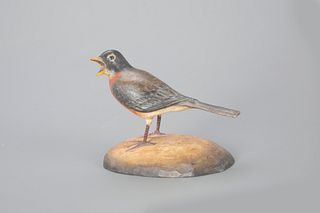 Life-Size Calling Robin by Frank S. Finney (b. 1947)