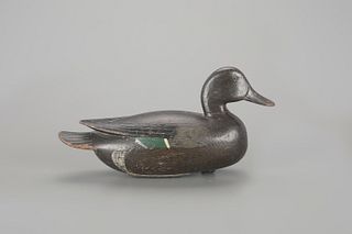 Important Biddle-Rig Green-Winged Teal Drake Decoy by Jess Heisler (1891-1943)