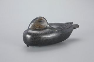 Sleeping Black Duck Decoy by Jess Heisler (1891-1943)