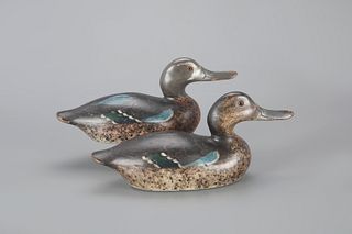 Blue-Winged Teal Pair with "Double Blues" by Mason Decoy Factory (1896-1924)