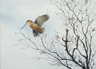 David A. Hagerbaumer (1921-2014), Two Watercolors, Grouse and Woodcock