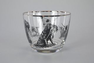 Richard E. Bishop (1887-1975), Glass Bowl with Dog Designs
