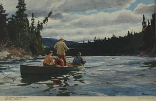 Ogden M. Pleissner (1905-1983), Rising Salmon