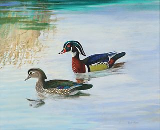 Robert W. Hines (1912-1994), Pair of Wood Ducks