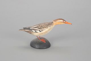 Miniature Red-Breasted Merganser Hen by A. Elmer Crowell (1862-1952)