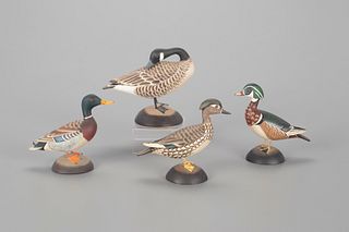 Four Miniature Waterfowl by James Lapham (1909-1987)