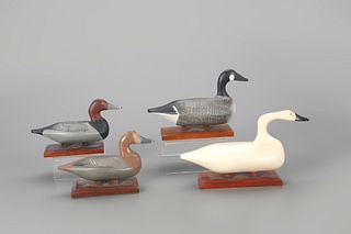 Four Miniature Waterfowl by Robert "Bob" McGaw (1879-1958)
