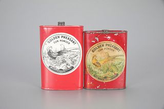 Two Golden Pheasant Powder Tins