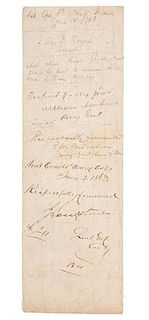 Sixth Virginia Document Endorsed by CSA Generals Mahone, Anderson, & Longstreet 