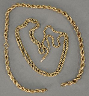 Two 14K rope chains. 43.2 grams
