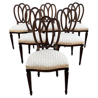 Six Ribbon Back Dining Chairs attb to Dennis and Leen