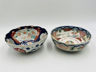 Pair of Antique Japanese Imari Style Porcelain Bowls