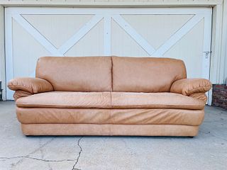 Modern Sofa in Brown Leather