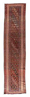 Antique Kurdish Long Rug, 3’6” x 14’ (1.07 x 4.27 M)